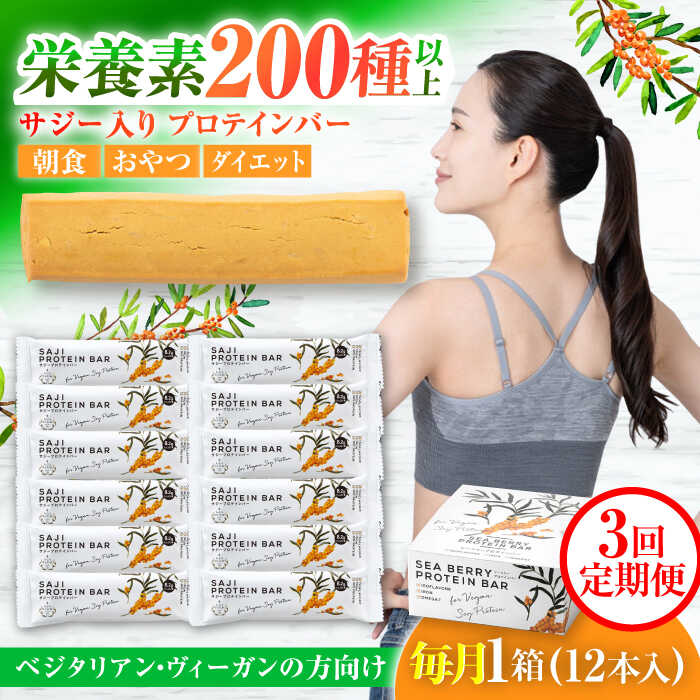 【ふるさと納税】【3回定期便】プロテインバー サジープロテインバー 1箱 サジーとソイプロテインの低糖質バー 動物性不使用 保存料不使用 毎日の栄養バランス サ...