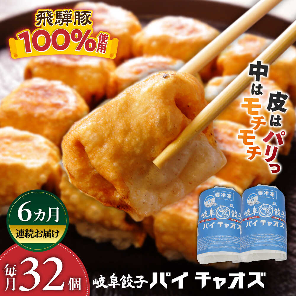 【ふるさと納税】【6回定期便】餃子 岐阜餃子32個入り(パイチャオズ) ぎょうざ 冷凍餃子 中華 おかず 夕食 焼き餃子 揚げ餃子 人気 定期便 32個 セット...