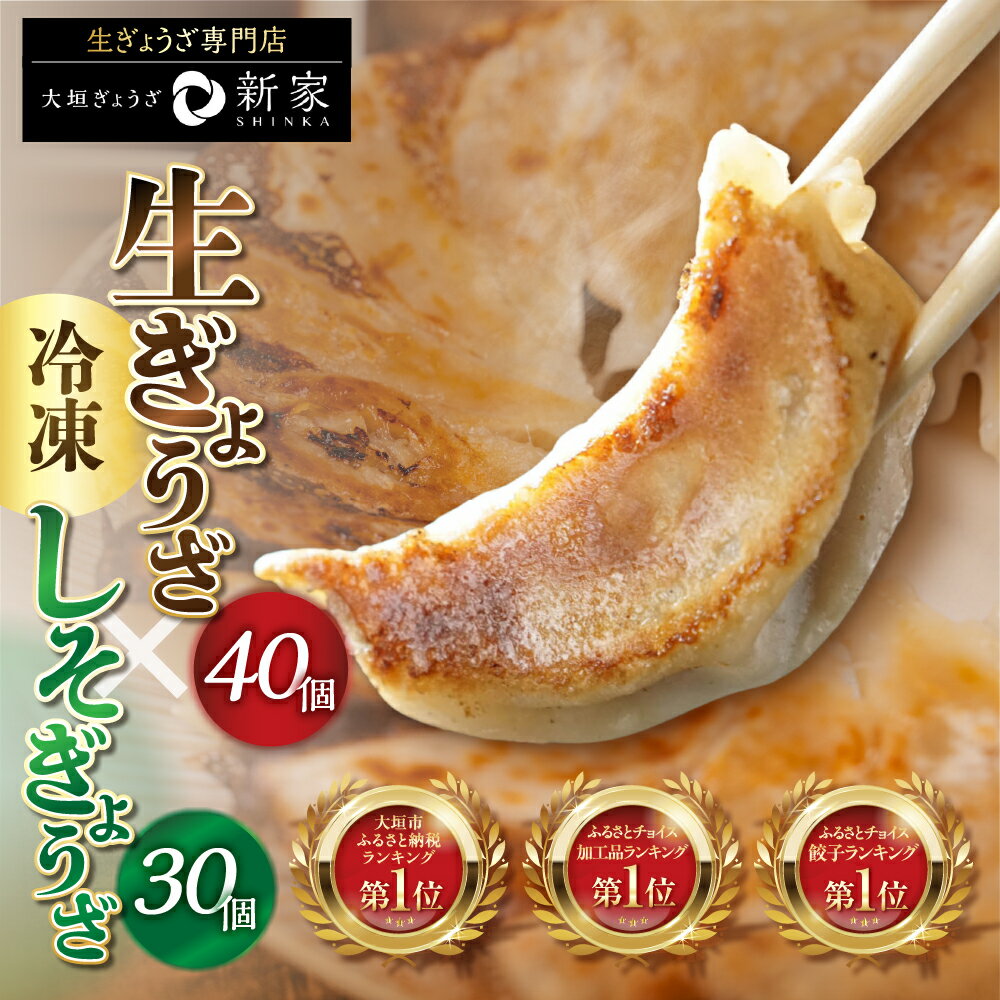 生ぎょうざ専門店「新家」 計70個セット 生餃子 40個 (小分け 20個 2袋) しそ餃子 30個(小分け 15個 2袋) ぎょうざ ギョーザ 冷凍餃子 冷食 冷凍食品 惣菜 おかず 中華 人気 ランキング 1万円 10000円 ゼロックス 岐阜県 大垣市