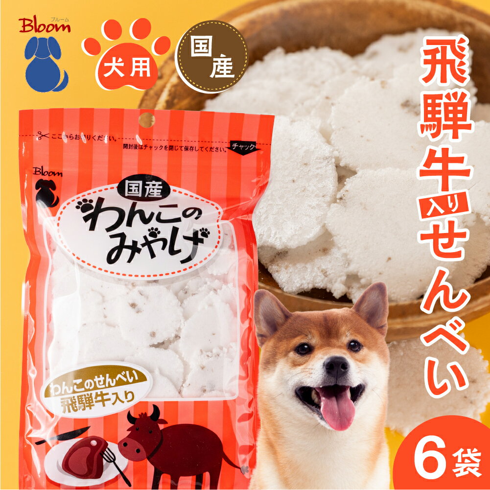 [国産]わんこのみやげ 飛騨牛入り犬用せんべい(14枚入り×6袋) ペット ペットフード ドッグフード 無添加 ペット用おやつ ペット用品 お菓子
