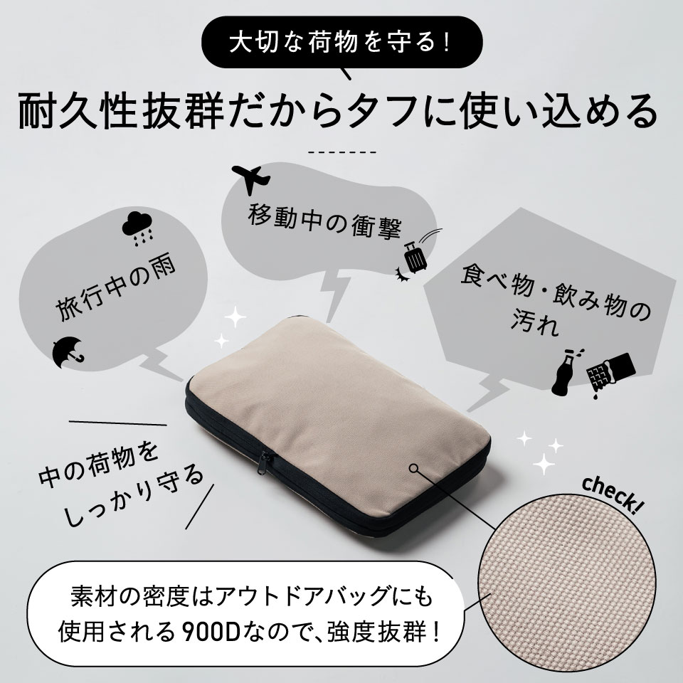【ふるさと納税】MURA トラベル圧縮ポーチ 撥水 エコ 圧縮バッグ 仕分け 収納 ファスナー 旅行バッグ 衣類 出張 服 国内旅行 海外旅行 大容量 コンパクト 容量 トラベルポーチ 収納ポーチ 旅行用圧縮袋 圧縮ポーチ ブラック グレー ベージュ 10000円 1万円 岐阜県 大垣市 f212024-ogaki-10000921 岐阜県大垣市 サンプル画像3
