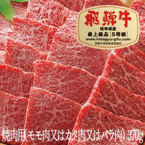 【ふるさと納税】飛騨牛A5焼肉用（モモ肉又はカタ肉又はバラ肉）（370g）