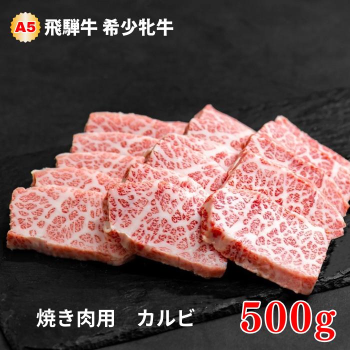 飛騨牛 【ふるさと納税】飛騨牛 メス牛 最高A5等級 カルビ 焼肉用 500g 国産 黒毛和牛 牝牛 ギフト ひだうし ひだぎゅう