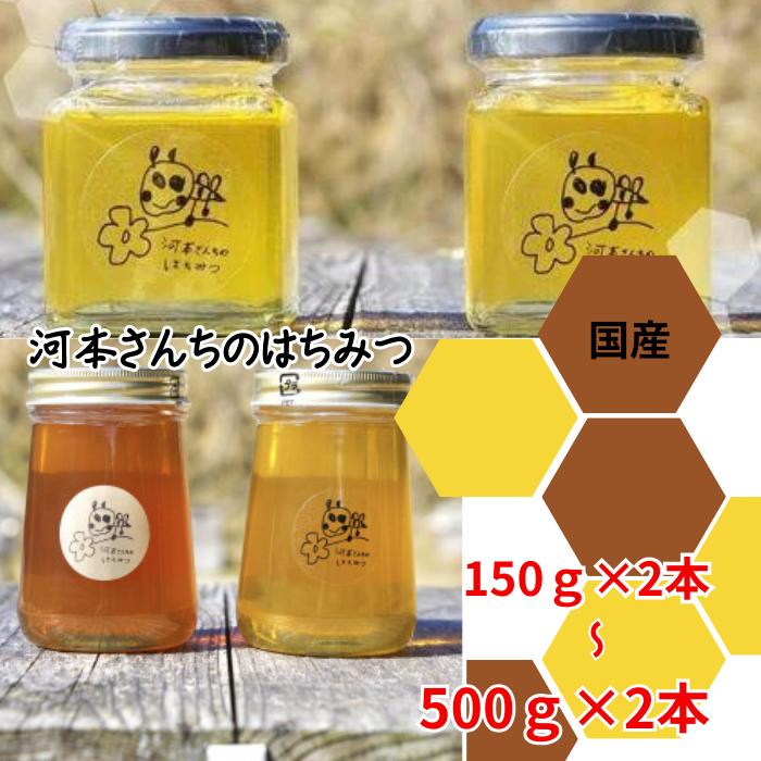 [選べるサイズ]岐阜県上石津産・河本さんちのはちみつ(それぞれ異なる種類の百花はちみつ)150g×2/500g×2