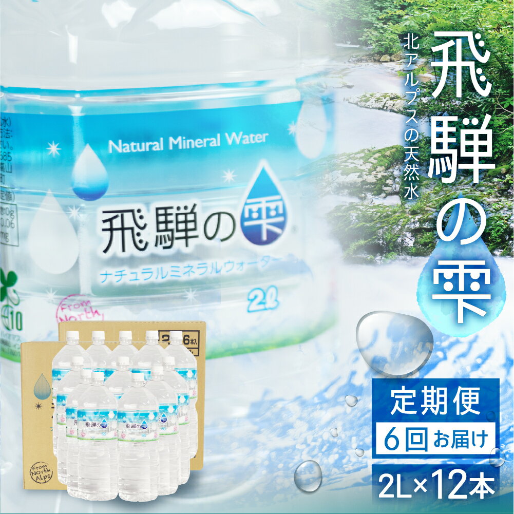 【ふるさと納税】【6回　定期便】天然水　飛騨の雫　2L×12本　(2ケース) ミネラルウォーター 水 ペットボトル 飲料水 2l 2リットル 白啓酒店 飛騨高山 TR4148 お楽しみ