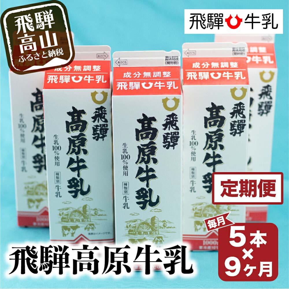 【ふるさと納税】牛乳 定期便 45本 ( 1L × 5本 × 9ヶ月 ) 飛騨牛乳 岐阜 高山市 飛騨高山 岐阜県 | 10...