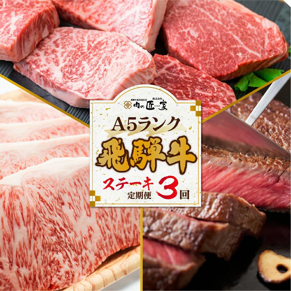 【ふるさと納税】肉の匠家 飛騨牛 ステーキ 定期便 3カ月 