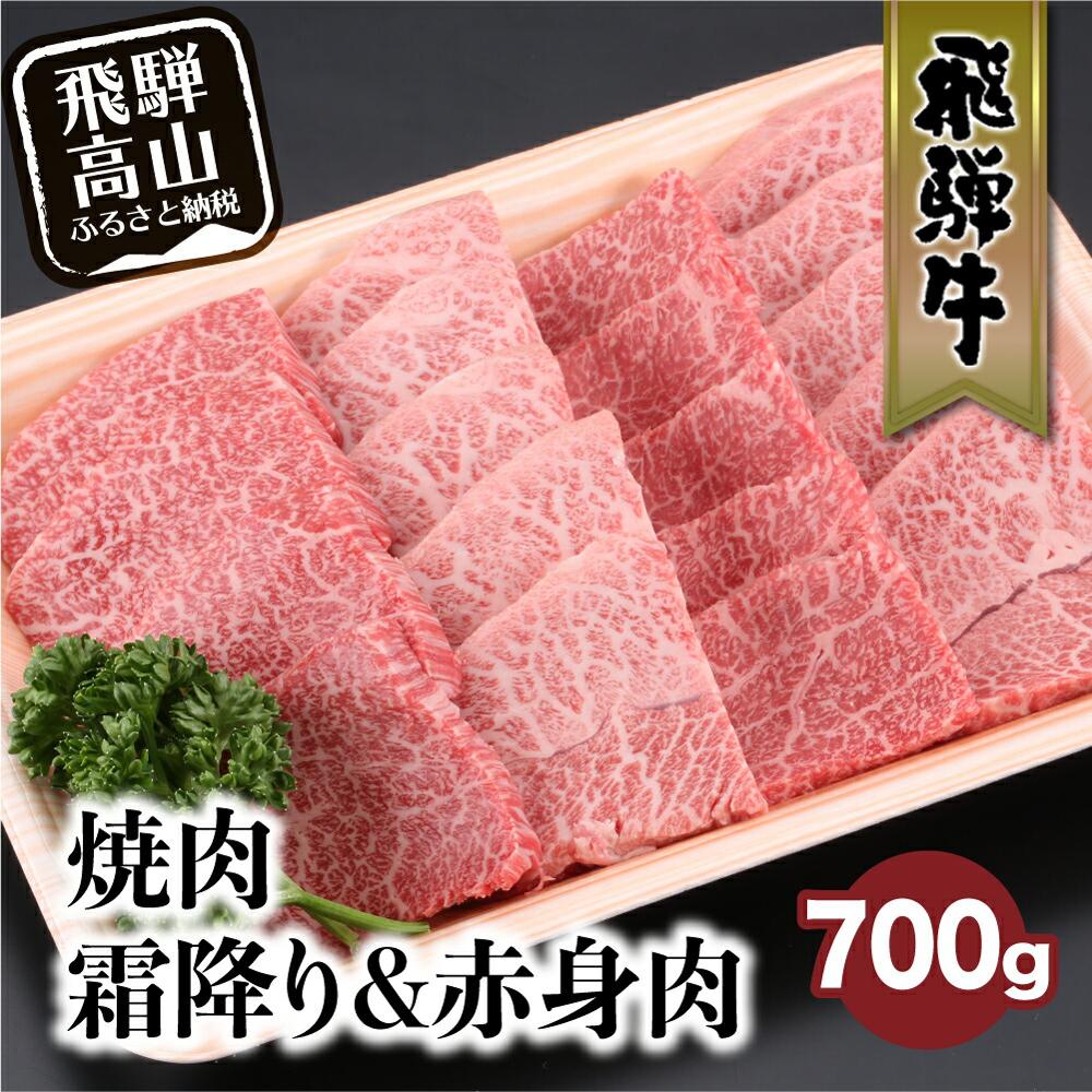 【ふるさと納税】飛騨牛 みすじ ウデ 焼肉 700g 盛り合わせ ( 赤身 & 霜降り ) 牛 黒毛和牛 国産牛 肉 ..