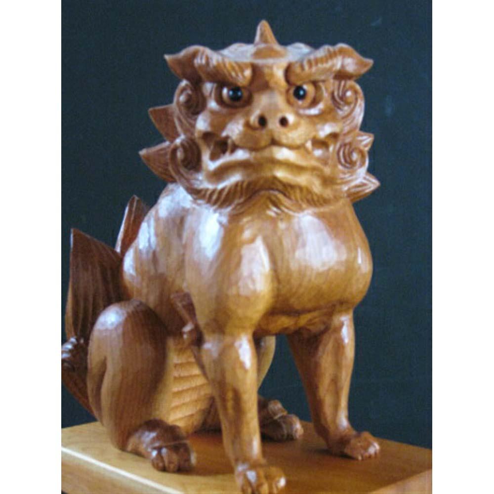 【ふるさと納税】【数量限定】飛騨一位一刀彫 狛犬 吽形 伝統工芸品 飛騨高山 g120