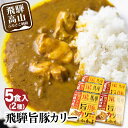 【ふるさと納税】お肉ゴロゴロ 飛騨旨豚 カレー 5袋 (モモ肉×2袋、ばら肉×3袋) 2種 ブランド豚 レトルトカレー 豚カレー ポークカレー 豚肉カレー 豚肉 詰め合わせ 5個 肉 飛騨 ご当地カレー 食べ比べ さるぼぼ ご当地