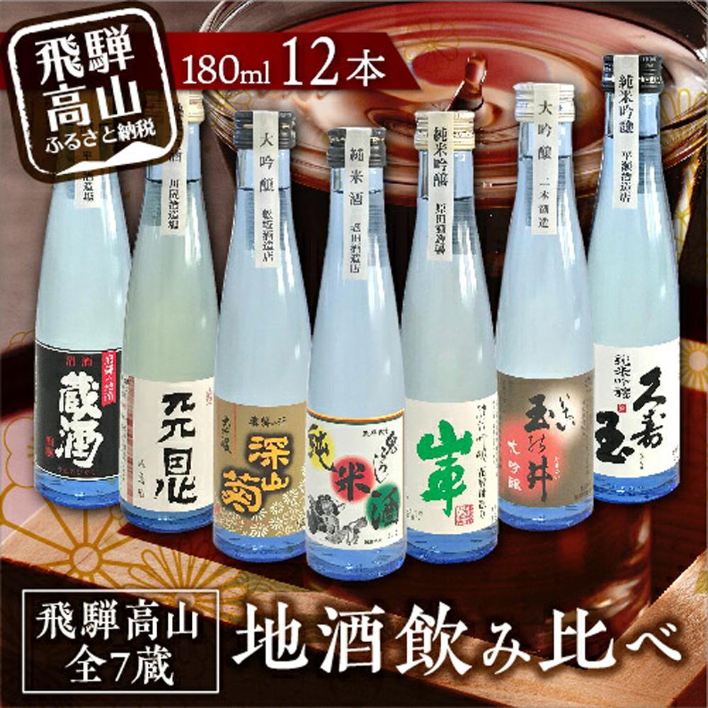 11位! 口コミ数「2件」評価「4.5」飛騨の地酒 日本酒 銘酒七撰飲み比べセット （ 天恩 / 玉ノ井 / 久寿玉 / 鬼ころし / 深山菊 / 蔵酒 / 山車 ） 純米酒 純米･･･ 