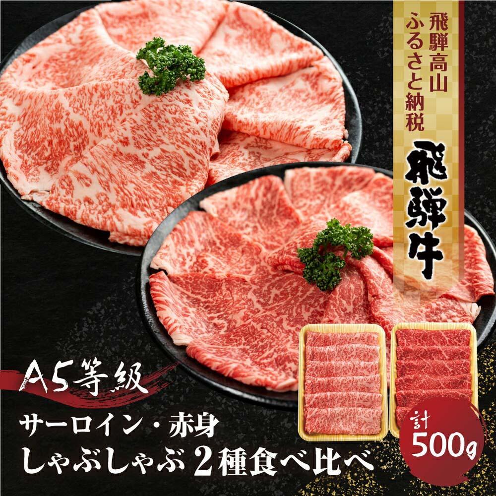 飛騨牛 【ふるさと納税】2種食べ比べしゃぶしゃぶ！飛騨牛 A5等級 ( サーロイン 250g / もも 250g ) 500g 丹生川精肉 TR4022