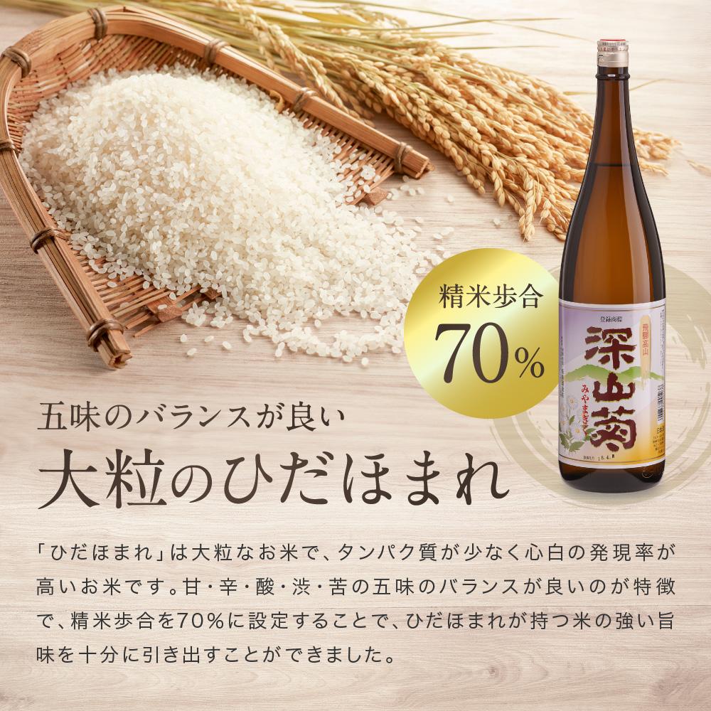 【ふるさと納税】深山菊1800ml×5本 日本酒 やや辛口 濃醇 普通酒 飛騨 舩坂酒造 深山菊 燗酒 c524