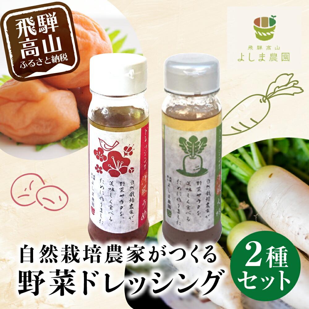 【ふるさと納税】自然栽培農家がつくる 野菜ドレッシング 2種 | 自家栽培農家 ドレッシング 自家栽培 洋風ドレッシング 大根おろし 梅ドレッシング 農家 飛騨...