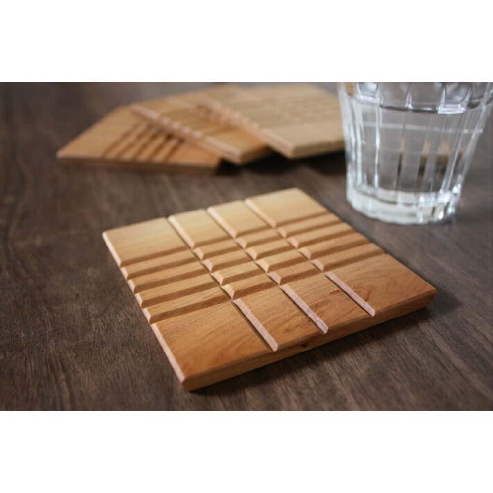 【ふるさと納税】【nokutare】木のコースター 4枚セット 木製 飛騨の匠 工芸 飛騨高山 ノクターレ CB013