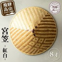 【ふるさと納税】宮笠(紅白)8寸 飛騨高山 工芸品 メイドバイ飛騨高山 笠 HL001