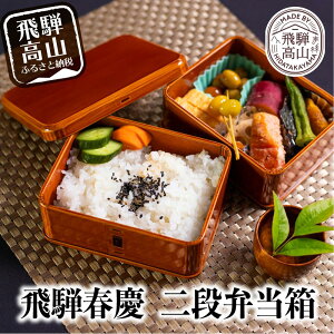 【ふるさと納税】飛騨春慶 曲げわっぱ 四角 | うるし塗 漆 檜 ヒノキ 隅丸二段弁当箱 日本国内仕上げ 木製 おしゃれ 二段 伝統工芸品 上品 ギフト 福壽漆器店 CZ008