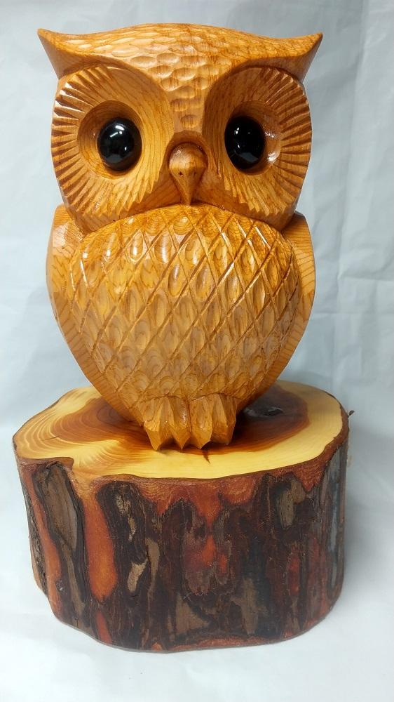 【ふるさと納税】【数量限定】飛騨一位一刀彫 招福福来郎(特大)| 伝統工芸品 ふくろう フクロウ イチイ 一位一刀彫 一位一刀 一刀彫 工芸品 縁起物 品 置物...