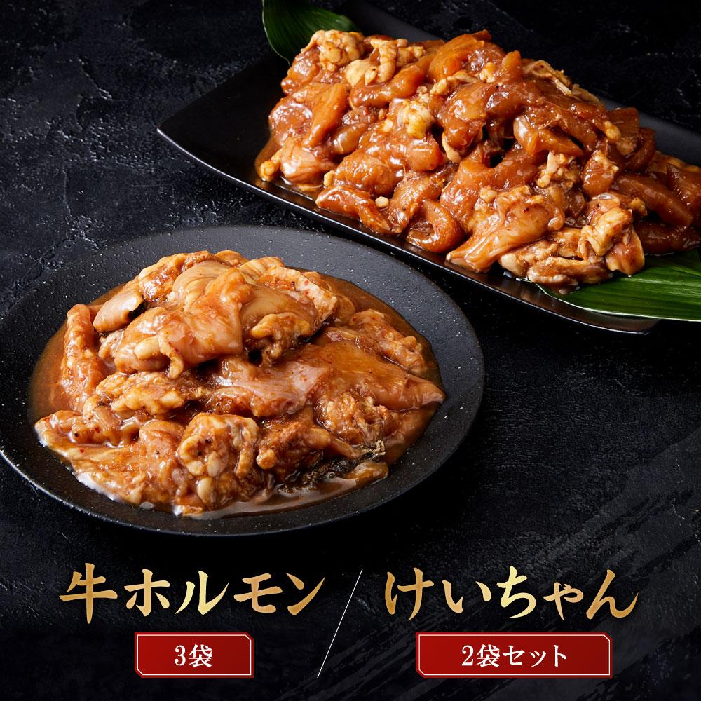 【ふるさと納税】牛ホルモン3袋+けいちゃん2袋セット | レトルト 簡単調理 郷土料理 飛騨高山 高山米穀協業組合 FA002