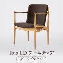 【ふるさと納税】【オークヴィレッジ】Ibis LDアームチェア(ダークブラウン)| 飛騨の家具 イス シンプル インテリア 家具 おしゃれ オークヴィレッジ(株) AH315