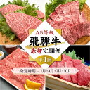 【ふるさと納税】A5等級飛騨牛 定期便 4回(しゃぶしゃぶ/すき焼き/焼肉/ステーキ)【1月・4月・7月・10月発送】| 冷蔵配送 定期便 飛騨牛 赤身 年4回お届け おいしい 人気 飛騨高山 岩ト屋 HF111
