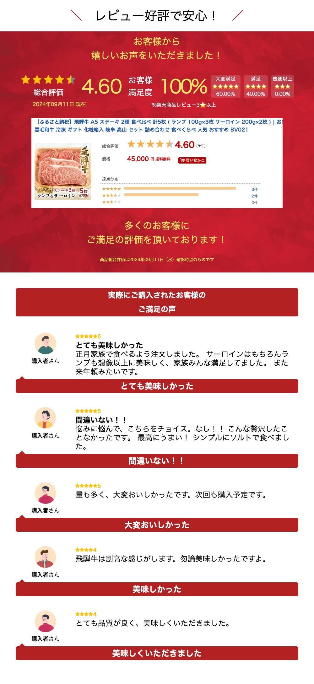 【ふるさと納税】牛肉 肉 飛騨牛 A5 ステーキ 2種 食べ比べ 計5枚 ( ランプ 100g×3枚 サーロイン 200g×2枚 ) | お肉 黒毛和牛 冷凍 ギフト 化粧箱入 岐阜 高山 セット 詰め合わせ 食べくらべ 人気 おすすめ d515