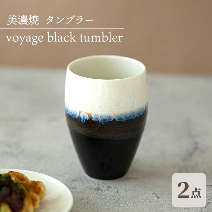 【ふるさと納税】＼美しく咲いた結晶釉のうつわ／【美濃焼】タンブラー ペアセット voyage black tumbler pair set【柴田商店】 [TAL052]