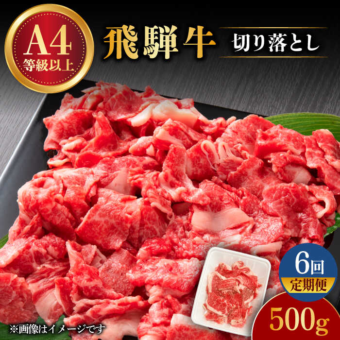 【 6回 定期便 】【 飛騨牛 】 切り落とし 500g × 6回 ( 計 3kg )【肉の丸長】≪多治見市≫ 和牛 ブランド牛 国産 [TAZ013]