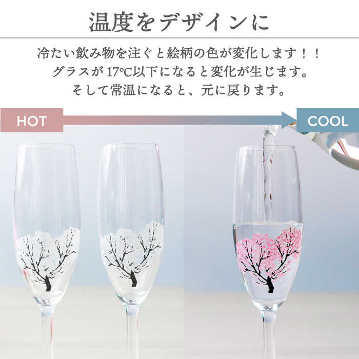 【ふるさと納税】温度で変化する器 シャンパン ペアセット 『冷感桜』 【丸モ高木陶器】≪多治見市≫ 食器 [TBA129]