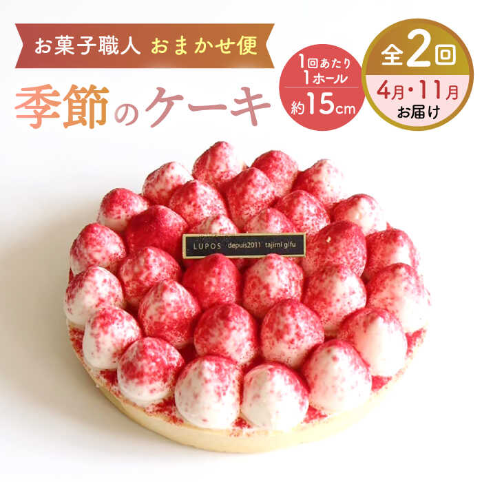 [2回定期便] 旬の食材や果物で作った パティシエセレクト ケーキ [ルポ]≪多治見市≫ 洋菓子 