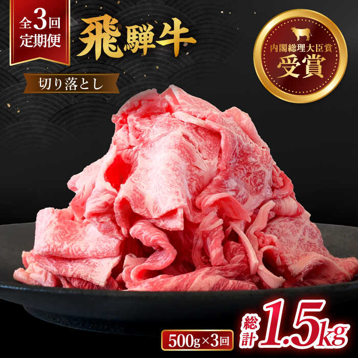 【ふるさと納税】【 3回 定期便 】【 飛騨牛 】切り落とし 総計 1.5kg ( 1回あたり ) 500g ( 250g × 2 )【肉のひぐち】≪多治見市≫ 牛肉 国産 ブランド牛 和牛 [TDC010]