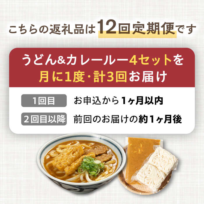 【ふるさと納税】【12回定期便】【麺や八刻丸】 カレーうどん 5食セット 【つむぎ】 うどん 冷凍 名物 [TEF015] 3