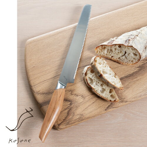 【ふるさと納税】Kasane パン切り包丁（SCS210B）【最長4ヶ月を目安に配送】 〜大小のギザ刃で堅いパンも柔らかいパンも！ パンナイフ ブレッドナイフ パン切 包丁 山桜 シンプル おしゃれ 木製ハンドル 女性 セレクトショップ〜 かさね H44-20