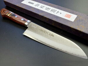 【ふるさと納税】H25-32 V金10ゴールド 三徳包丁 165mm 濃州正恒作 マホガニ柄 口金付（CV-601M）