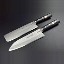 【ふるさと納税】DPクラッド 包丁2点セット(三徳・薄刃) 濃州正恒作 丸口金付(C-1213)H40-05