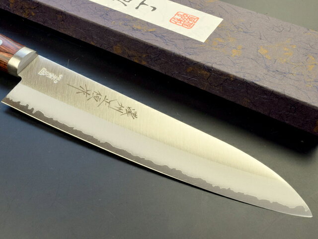 【ふるさと納税】V金10ゴールド剣型包丁180mm　濃州正恒作　マホガニ　口金付　（CV-602M）　H25-36