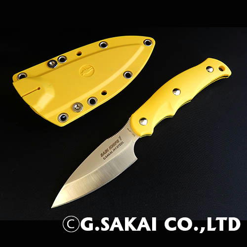 【ふるさと納税】サビナイフ1 直刃 イエロー 黄 釣り フィッシング キャンプ アウトドア 登山 携帯用 ケース付き H30-28