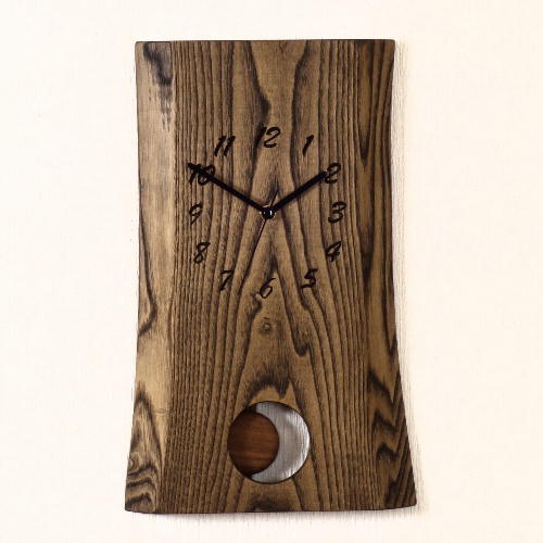 【ふるさと納税】D46-06 栗の木の一枚板【振り子】時計 （JTK002-OGK）