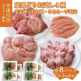 産地直送!恵那どり お試し4種 8パックセット 冷凍 [お肉・鶏肉・ムネ・お肉・牛肉・モモ・お肉・牛肉]