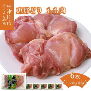 【ふるさと納税】若鶏 もも肉 6枚 セット 約 1.5kg 小分け 真空パック 冷凍【トーノーデリカ】恵那どり 国産 抗生物質 抗菌剤 不使用 ブランド鶏 ヘルシー 肉 鶏肉 鳥肉 とりにく モモ肉 お取り寄せ 送料無料 えなどり とりもも 岐阜県 中津川市 10-021