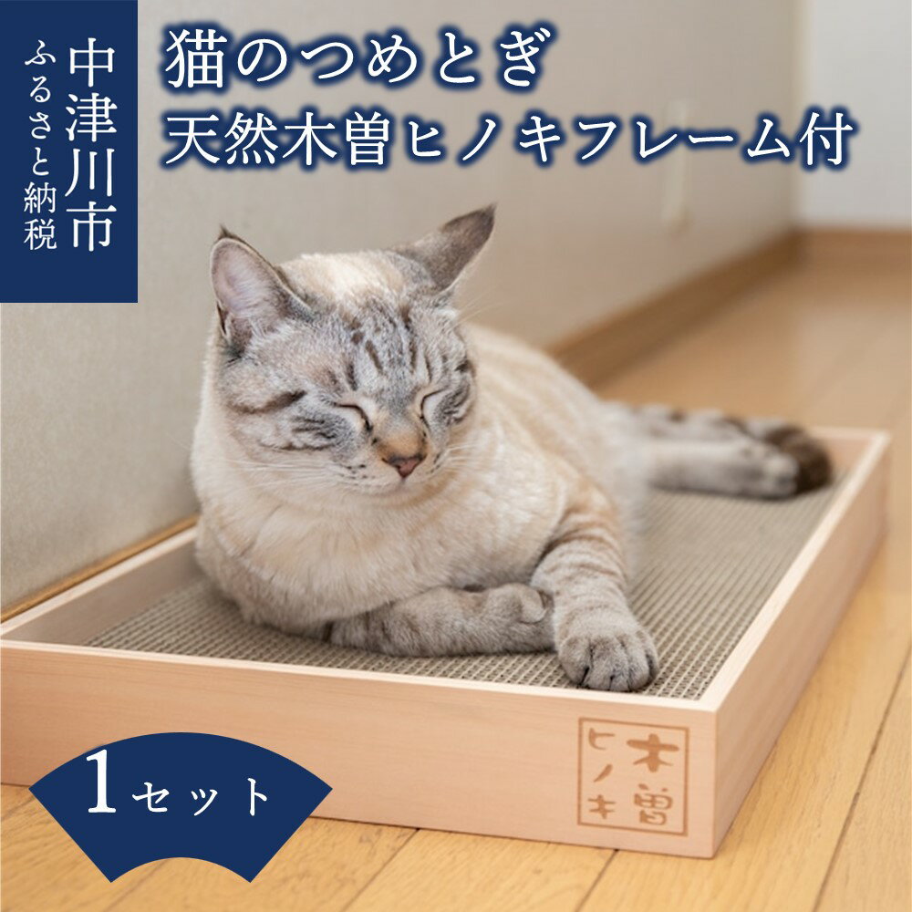 猫のつめとぎ 天然木曽ヒノキフレーム付 ペットグッズ 猫グッズ 爪ケア 爪とぎ 国産 国内産 段ボール製 送料無料 岐阜県 中津川市 23-033