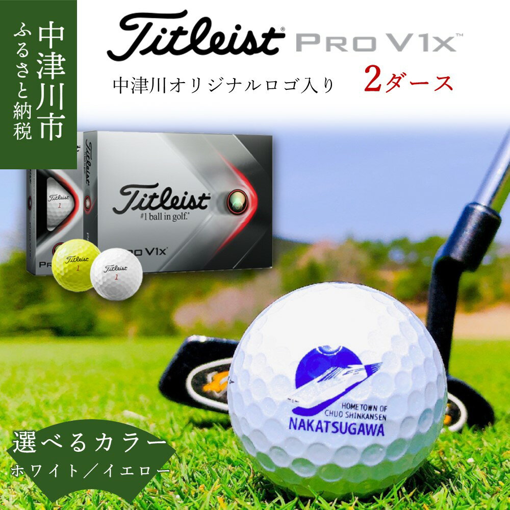 【ふるさと納税】Titleist PRO V1x 2ダース 中津川市オリジナルゴルフボール リニアロゴ入り タイトリスト【ふるさと納税限定】 44009