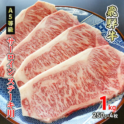 牛肉 飛騨牛 サーロイン ステーキ 1kg(1枚 約250g×4枚) 黒毛和牛 A5 美味しい お肉 牛 肉 和牛 サーロインステーキ 【岐阜県美濃市】　【 牛肉 サーロイン 肉 ステーキ BBQ ギフト 贈答 】