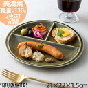 【ふるさと納税】【美濃焼】 ランチプレート titto 丸 オリーブ 2枚セット 瑞浪市 / JS企画 / 小田陶器 食器 プレート 仕切り皿 おしゃれ[AZA...
