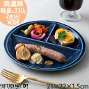 【ふるさと納税】【美濃焼】 ランチプレート titto 丸 ネイビー 2枚セット 瑞浪市 / JS企画 / 小田陶器 食器 プレート 仕切り皿 おしゃれ[AZA...