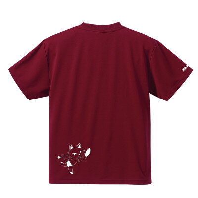 【ふるさと納税】JTTA公認　卓球ユニフォーム【男女兼用(ドライ):140サイズ】ねこ　バーガンディー【1515863】