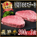 【ふるさと納税】飛騨牛 厚切りモモステーキ約600g【配送不可地域:離島】【1531308】
