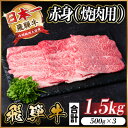 【ふるさと納税】飛騨牛 赤身(焼肉用) 1.5kg【配送不可地域:離島】【1543759】
