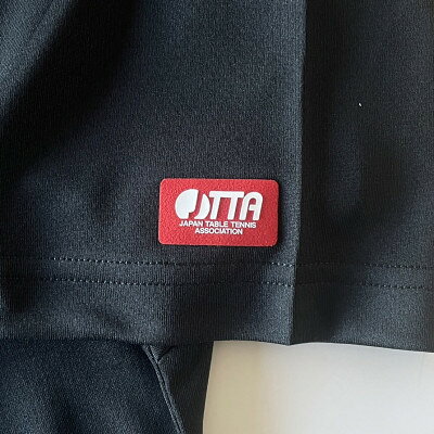 岐阜県羽島市の【ふるさと納税】JTTA公認　卓球ユニフォーム【男女兼用(ドライ):Mサイズ】アルファベット　O　ブラック【1566548】｜アングル2