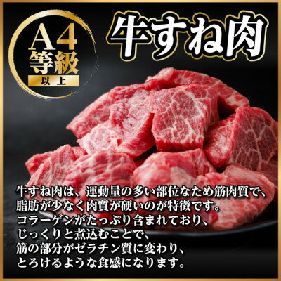 【ふるさと納税】飛騨牛 牛すね肉(スネ肉) 角切り 約2kg(約500g×4) 訳あり【冷蔵便】A4～A5等級【配送不可地域：離島】【1634659】